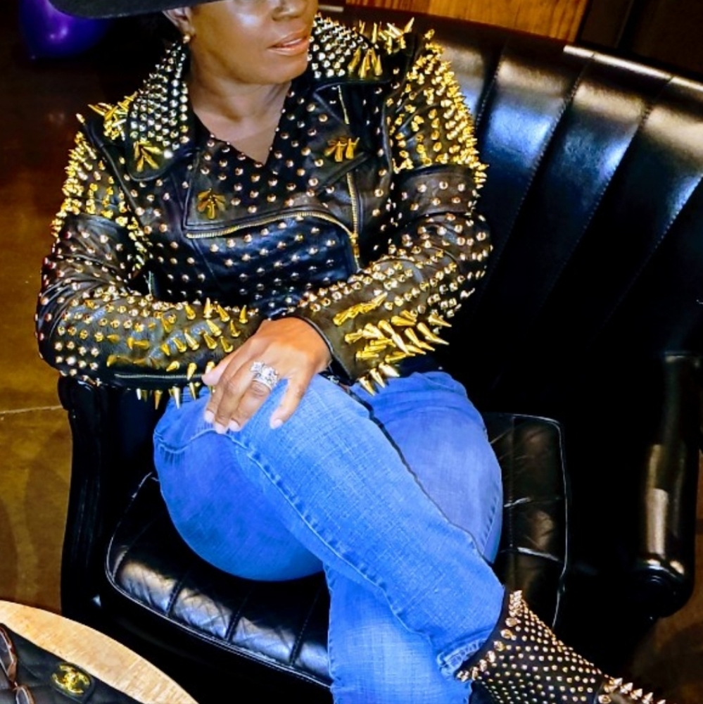 Studded Motto Vega Leather Jacket